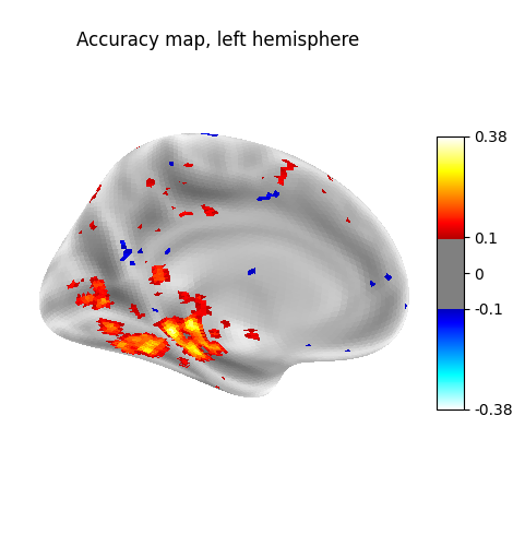 Accuracy map, left hemisphere